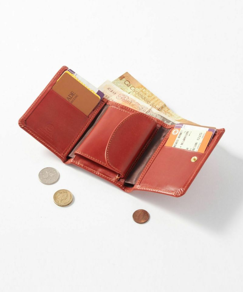 コンパクト三つ折り財布 （小銭入れ付） 全4色 | ブライドルレザーの 