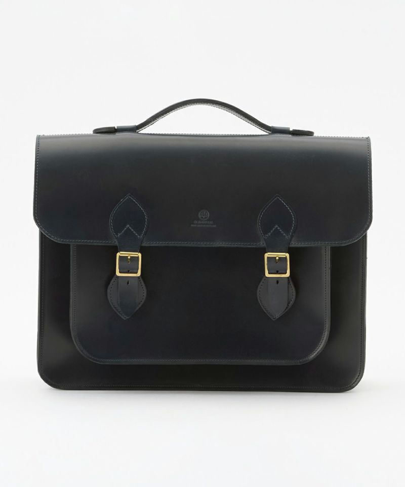 GLEN 黒 レザー ケース サッチェルバッグ13.5インチ(デタッチャブルワイドストラップ) 全2色